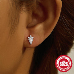 Wholesale 1 Piece Simple Style Geometric Plating Inlay Sterling Silver Opal Zircon Ear Studs - ChicMeto