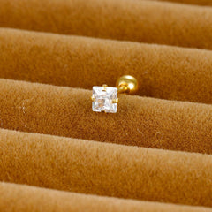 Wholesale 1 Piece Simple Style Square Plating Inlay Stainless Steel Zircon Ear Studs - ChicMeto