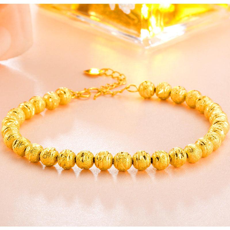 Wholesale 18K Gold Plated Beads Bracelet Adjustable Birthday Christmas Valentine's Gift for Women Girls - ChicMeto