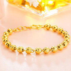 Wholesale 18K Gold Plated Beads Bracelet Adjustable Birthday Christmas Valentine's Gift for Women Girls - ChicMeto