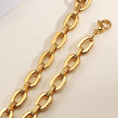 Wholesale 201 Stainless Steel 18K Gold Plated Simple Style Solid Color Plating Bracelets - ChicMeto