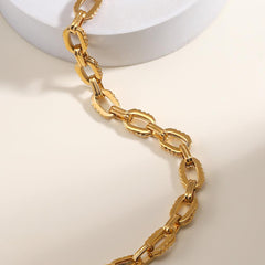 Wholesale 201 Stainless Steel 18K Gold Plated Simple Style Solid Color Plating Bracelets - ChicMeto