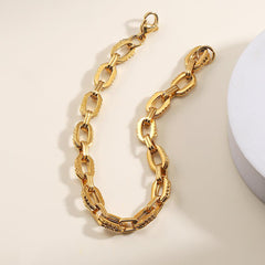 Wholesale 201 Stainless Steel 18K Gold Plated Simple Style Solid Color Plating Bracelets - ChicMeto