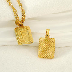 Wholesale 304 Stainless Steel 18K Gold Plated Casual Letter Pendant Necklace - ChicMeto