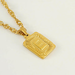 Wholesale 304 Stainless Steel 18K Gold Plated Casual Letter Pendant Necklace - ChicMeto