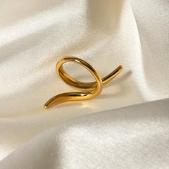 Wholesale 304 Stainless Steel 18K Gold Plated Simple Style Classic Style Plating Solid Color Rings - ChicMeto