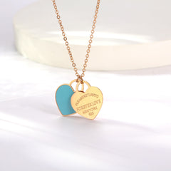 Wholesale 316 Stainless Steel 18K Gold Plated IG Style Cute Sweet Letter Heart Shape Pendant Necklace - ChicMeto