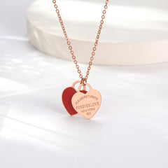 Wholesale 316 Stainless Steel 18K Gold Plated IG Style Cute Sweet Letter Heart Shape Pendant Necklace - ChicMeto