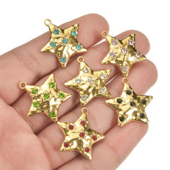 Wholesale 5 Pcs Package Simple Style Star Stainless Steel Plating Inlay Pendant Jewelry Accessories - ChicMeto