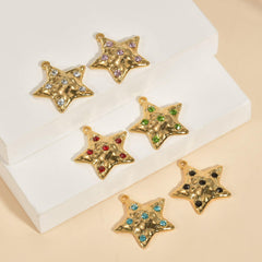 Wholesale 5 Pcs Package Simple Style Star Stainless Steel Plating Inlay Pendant Jewelry Accessories - ChicMeto