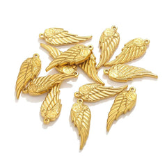 Wholesale 5 Pcs Package Simple Style Wings Flower Shell Stainless Steel Plating Pendant Jewelry Accessories - ChicMeto