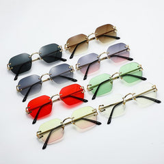 Wholesale Basic Lady Simple Style Solid Color PC Polygon Frameless Women Sunglasses - ChicMeto