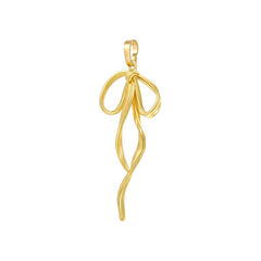 Wholesale Brass Pearl Zircon 18K Gold Plated Bow Knot Polished Pendant - ChicMeto