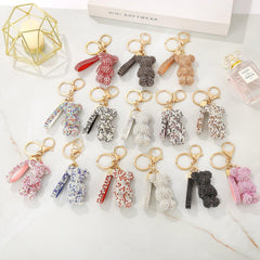 Wholesale Cartoon Style Bear Rhinestone Unisex Bag Pendant Keychain - ChicMeto