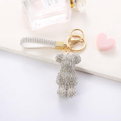 Wholesale Cartoon Style Bear Rhinestone Unisex Bag Pendant Keychain - ChicMeto