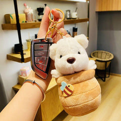 Wholesale Cartoon Style Color Block Alloy Cloth Women's Keychain - ChicMeto