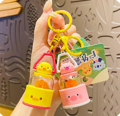 Wholesale Cartoon Style Cute Animal Acrylic Women's Bag Pendant Keychain - ChicMeto