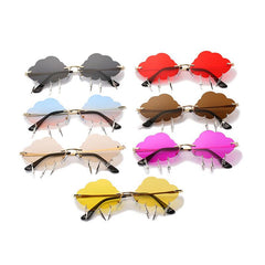 Wholesale Casual Clouds Lightning PC Special-shaped Mirror Frameless Women's Sunglasses - ChicMeto