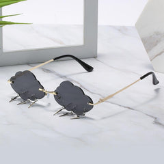 Wholesale Casual Clouds Lightning PC Special-shaped Mirror Frameless Women's Sunglasses - ChicMeto