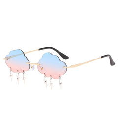 Wholesale Casual Clouds Lightning PC Special-shaped Mirror Frameless Women's Sunglasses - ChicMeto