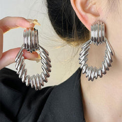 Wholesale Casual Exaggerated Geometric Plating Alloy Drop Earrings - ChicMeto