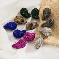 Wholesale Casual Geometric Alloy Rhinestones Ear Studs - ChicMeto