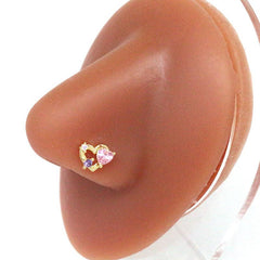 Wholesale Casual Heart Shape Stainless Steel Plating Inlay Zircon Nose Ring - ChicMeto