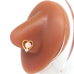 Wholesale Casual Heart Shape Stainless Steel Plating Inlay Zircon Nose Ring - ChicMeto