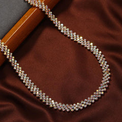 Wholesale Casual Retro Shiny Geometric Alloy Rhinestones Inlay Gold Plated Necklace - ChicMeto