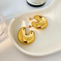 Wholesale Casual Simple Solid Color Plating 304 Stainless Steel 18K Gold Plated Ear Studs for Everyday Wear - ChicMeto