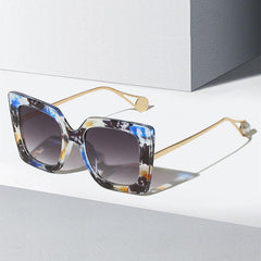 Wholesale Casual Simple Style Marble AC Square Inlaid Pearls Full Frame Women Sunglasses - ChicMeto