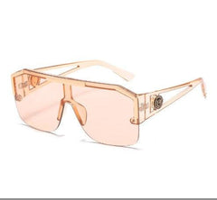 Wholesale Casual Solid Color PC Square Half Frame Glasses - ChicMeto