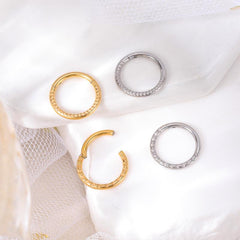 Wholesale Casual Waves Stainless Steel Plating Inlay Zircon Nose Ring - ChicMeto