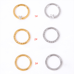 Wholesale Casual Waves Stainless Steel Plating Inlay Zircon Nose Ring - ChicMeto