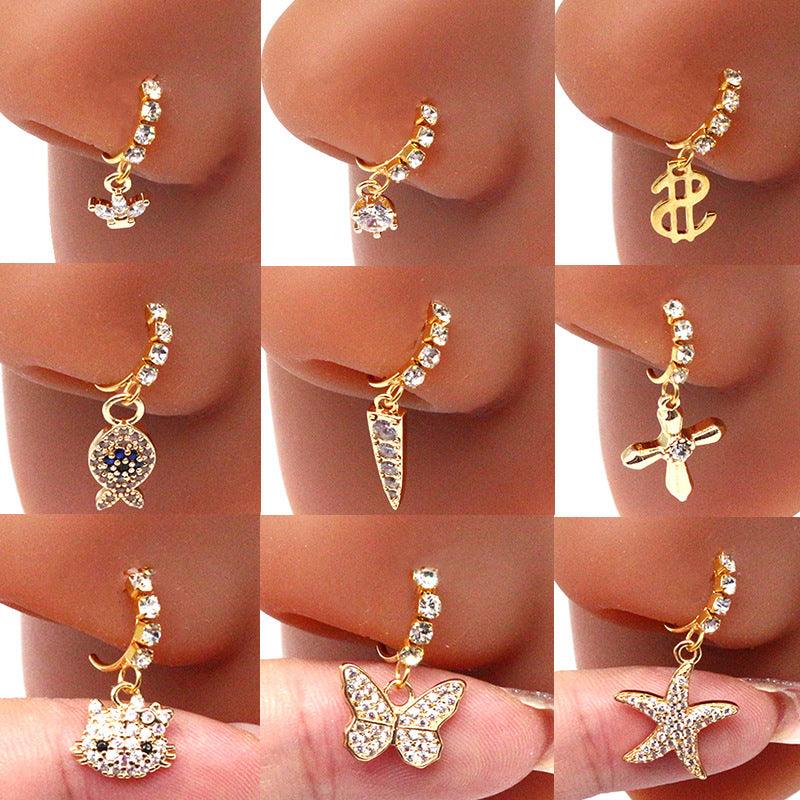 Wholesale Classic Style Butterfly Stainless Steel Plating Nose Ring - ChicMeto