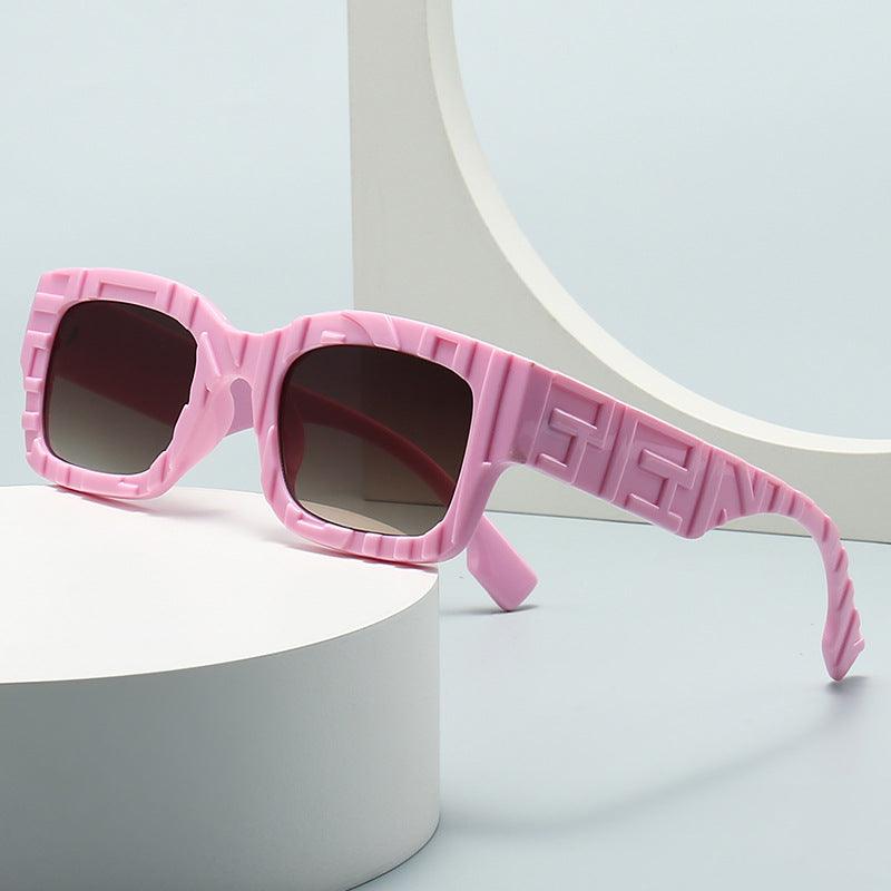 Wholesale Classic Style Color Block Solid Color AC Square Full Frame Women's Sunglasses - ChicMeto