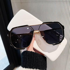 Wholesale Classic Style Solid Color AC Square Full Frame Women's Sunglasses - ChicMeto