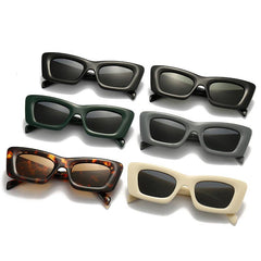 Wholesale Classic Style Solid Color PC Cat Eye Full Frame Women's Sunglasses - ChicMeto