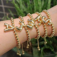 Wholesale Copper Gold Plated Bracelet Vintage Simple Letter Style Accessory - ChicMeto