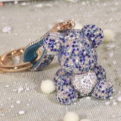 Wholesale Cute Bear Artificial Crystal Women's Bag Pendant Keychain - ChicMeto