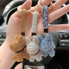 Wholesale Cute Dog Alloy Keychain | Rhinestone Inlay, Unisex Bag Pendant - ChicMeto