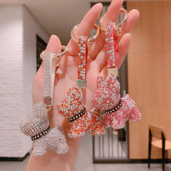 Wholesale Cute Dog Alloy Keychain | Rhinestone Inlay, Unisex Bag Pendant - ChicMeto