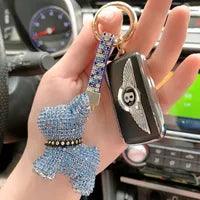 Wholesale Cute Dog Alloy Keychain | Rhinestone Inlay, Unisex Bag Pendant - ChicMeto