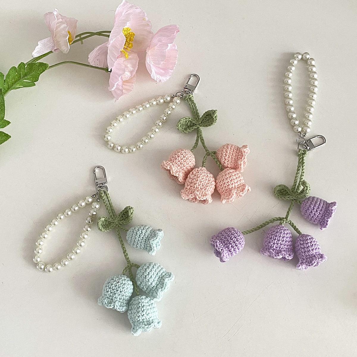 Wholesale Cute Flower Yarn Women's Keychain - ChicMeto