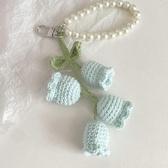 Wholesale Cute Flower Yarn Women's Keychain - ChicMeto