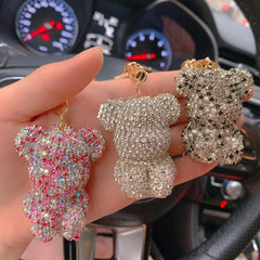 Wholesale Cute Modern Style Korean Style Bear Alloy Keychain | Artificial Rhinestone Inlay, Women's Bag Pendant - ChicMeto