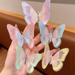 Wholesale Cute Sweet Butterfly Synthetics Gauze Hair Clip - ChicMeto