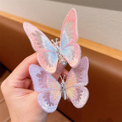 Wholesale Cute Sweet Butterfly Synthetics Gauze Hair Clip - ChicMeto