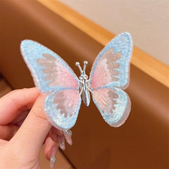 Wholesale Cute Sweet Butterfly Synthetics Gauze Hair Clip - ChicMeto