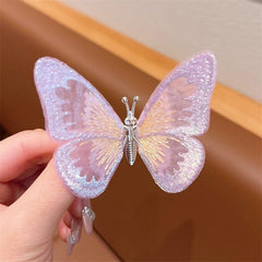 Wholesale Cute Sweet Butterfly Synthetics Gauze Hair Clip - ChicMeto